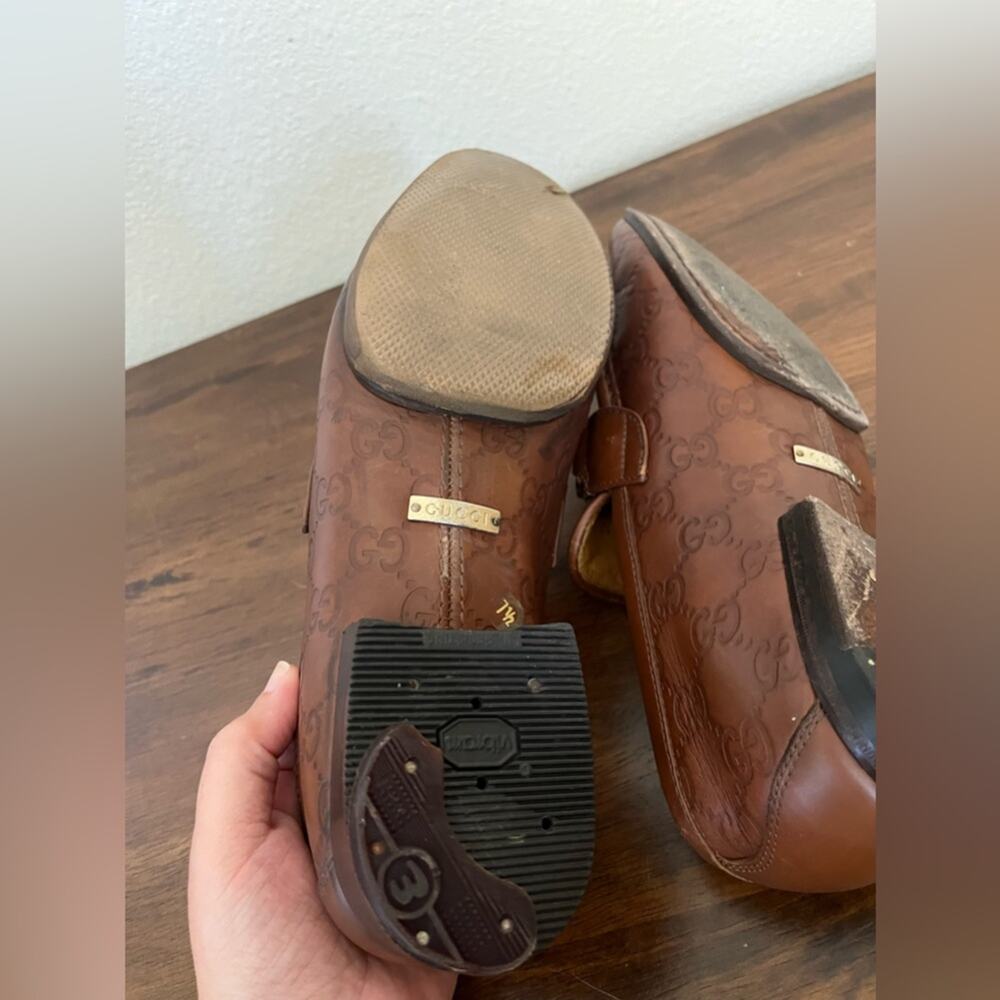 Gucci Brown Horse-bit loafer Signature Guccisima brown embossed GG leather - Picture 16 of 16